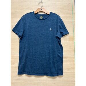 Polo Ralph Lauren Mens Crew Neck T Shirt Blue Heathered Pony Logo Size M